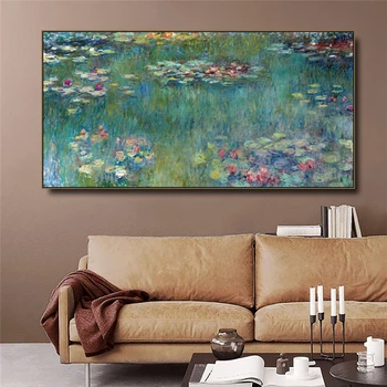 Claude Monet Vody Lotus Plátno Umenie, Obrazy, Reprodukcie, Impresionistického Plagáty a Tlač obrazov na Stenu pre život Domova