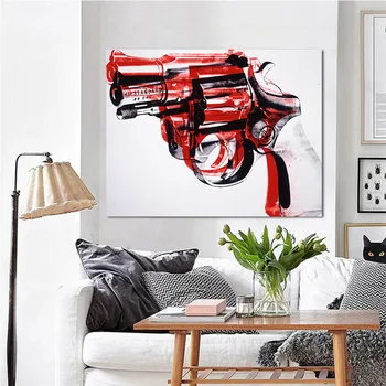 Abstraktné Maľby Zbraň 2018 Andy Warhol Wall Art Obrázky Pre Obývacia Izba Pop Plátno, Vytlačí A Plagáty Izba Dekor Bez Rámu