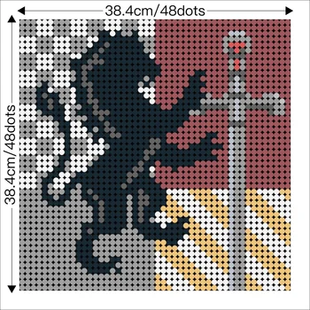Klasické Filmové Série Gryffindored Fakulta Zlatý Lev Školy Badged pixel mozaikové umenie(48X48) Stavebné Bloky, Maľovanie Hobby Hračky