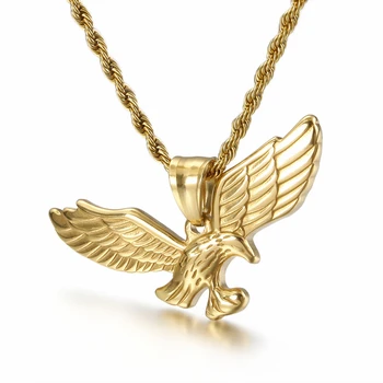 Hip Hop Eagle Hawk Náhrdelník Prívesok Pre Mužov Nehrdzavejúcej Ocele Gold / Farba Zvierat Krídla Vyhlásenie Náhrdelník Šperky