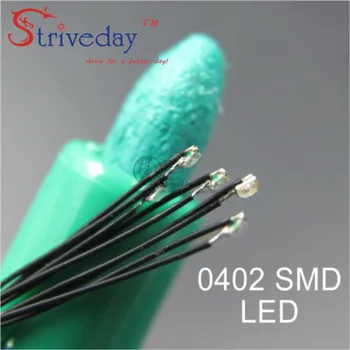 10pcs/veľa 0402 SMD Vopred spájkované micro litz káblové LED vedie odpor 20 cm 8-15V Model urob si sám