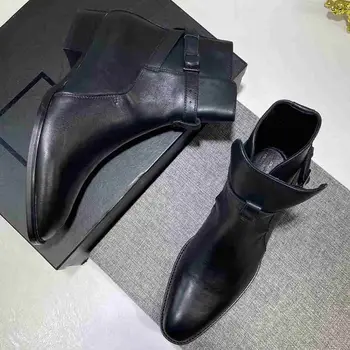 2020 Nové Módne Luxusné Topánky Ženy Dizajnéri Strečové Tkaniny Slip-On Kolo Prst Kopyto Podpätky Vysoké (3-5cm) Členok Ženy Topánky