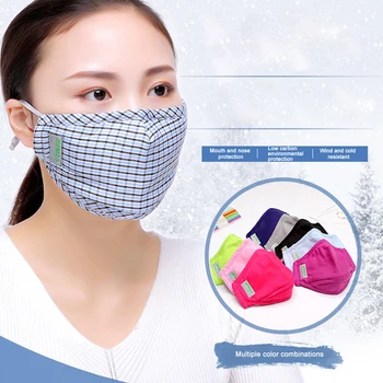 4pcs Bavlna PM2.5 Úst Maska Opakovane Maska 8pcs Filter Uhlíkom Vetru Nastaviteľné Pružné spony Textílie pleťové Masky