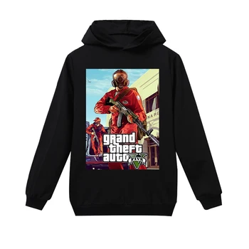 Deti Nadrozmerné Detská mikina s Kapucňou Grand Theft Auto Chlapec Oblečenie Batoľa Dievčatá Mikina GTA 5 Tlač Deti, Oblečenie pre Mladistvých Topy