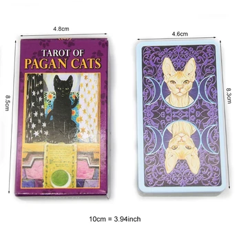78 Kariet Tarot Paluba Pohanské Mačky Anglické Rodiny Strany Stolová Hra, Oracle, Karty, Astrológia, Veštenie Osudu Karty