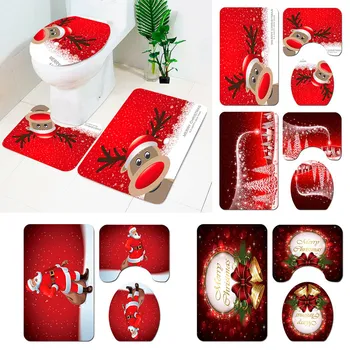 Vianočné Wc Sedadlo, Kryt Veselé Vianočné Ozdoby Pre Kúpeľňa Santa Claus Kúpeľňa Nastaviť 2019 Navidad Dekor Nový Rok 2020