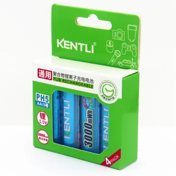 KENTLI 4pcs/veľa Stabilné napätie 3000mWh aa batérie 1,5 V nabíjateľná batéria polymer lithium li-ion batéria pre kamery ect