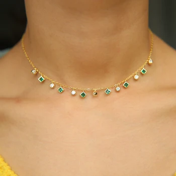 FAREBNÉ, biele, zelené letné šperky vyhlásenie rámu cz kúzlo choker letné beach šperky elegantný módny náhrdelník chocker