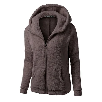 Zimné Jeseň Teplá Bunda s Kapucňou 2020 S-5XL Bežné Ženské Sweatershirt Kabát Pevné Mäkká Flaušová Ženy Kabát