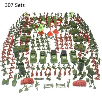 307 Dielna Sada detských Vojenské Hračky Piesku Tabuľka Modelu Deti Hračka Kit Údaje Príslušenstvo Playset ( 4-9 cm)