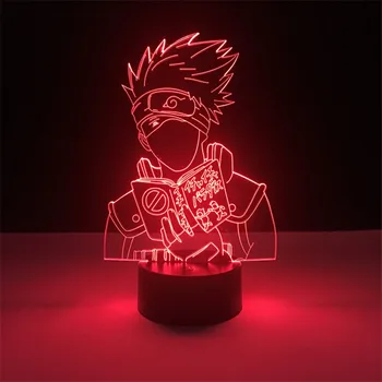 3d Led Nočné Svetlo Japonské Anime Naruto Hatake Kakashi Icha Paradaisu Obrázok Nočného pre Dieťa Spálňa Decor Stolná Lampa