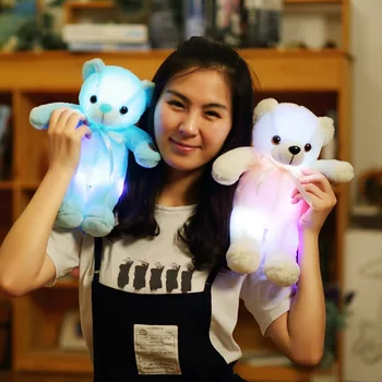 Plyšové rozsvieti LED medvedíky Svietiť Veci, Hračky so Svetlami, Ledlight Hračka Farbu Meniace sa Svetelné Vypchaté Zvieratá Dievčatá Dary