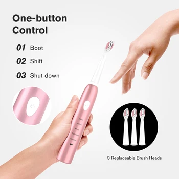 Ultrazvukové Sonická Elektrická zubná Kefka USB Nabíjanie Nabíjateľných Zubné Kefky Umývateľný Elektronické Bielenie Zubov Kefkou