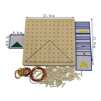 Montessori hračky, drevený klinec rada kartou geometrie hračky pre predškolského vzdelávania detí