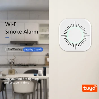Tuya Wifi Detektory Dymu Senzor Bezdrôtový Požiarny Alarm Smart Home Safe Bezpečnostný Dymový Alarm Systémy Tuya APP Control