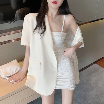 Summer sling bez rukávov šaty kórejská verzia elastické tesný hip sexy tenký mini šaty šaty šaty club