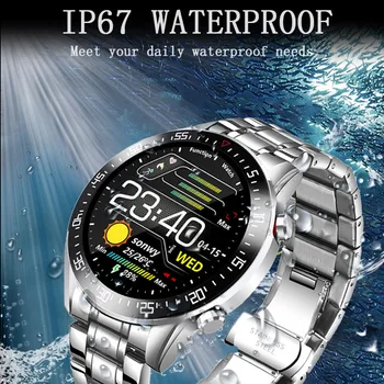 LIGE Nové Plný kruh dotykový Displej Mužov Smart hodinky vodotesné IP68 Športové Fitness hodinky, Luxusné Smart hodinky muž pre IOS a Android