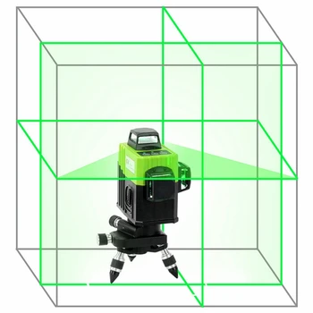 KaiTian 12 = 3D Laserové Úrovni Statív Self-Vyrovnanie Kríž Horizontálne 360 Zvislé Zelené Lasery Prijímač Lúč Line Livella Úrovni