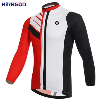 HIRBGOD pánske dlhý rukáv požičovňa kostýmov červená čierna biela prekladané maillot dres + nohavice mtb dh nosenie cyklistické nastaviť,NM495