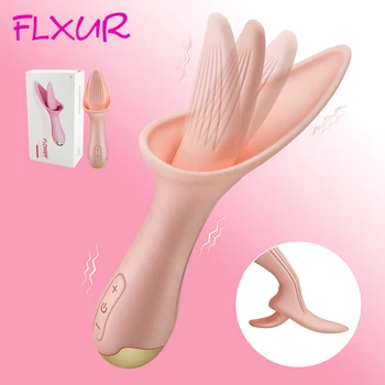 FLXUR Silikónové G-spot Vibrátor Jazyk Bradavky Masáž 10 Režim Tichý Vibračný Stimulátor Klitorisu Masturbator Sexuálne Hračky pre Ženy