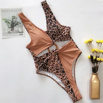 2020 Nové Sexy Leopard Plavky Bruško Vystrihnúť Jednodielne Plavky Žena Strapec Bather Duté Z Plavky Plávať Nosenie Lady 3880