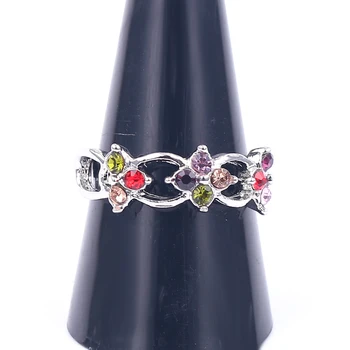 Veľkoobchod 10Pcs Bague Femme Kvety Prst Krúžky Olivový Zeleného Kameňa Crystal Krúžok Módne Šperky pre Ženy Anillos Dávnych 5-10