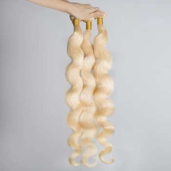 Blondínka 613 ľudské vlasy väzbe zväzky Telo Vlna panny brazílsky predlžovanie vlasov krátke 30 cm dlhé pre čierne ženy 1 3 4 Zväzky