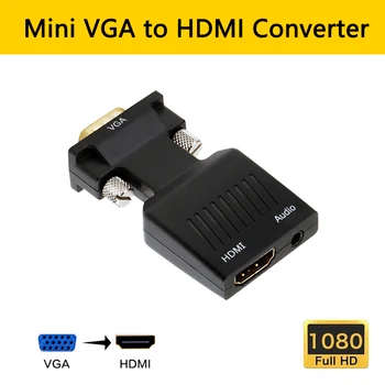 VGA HDMI Žena Converter Adaptér s Audio Káble VGA HDMI 1080P pre HDTV Monitor, Projektor PC, PS3 Notebooku na Monitor