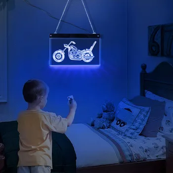Vintage Motocykel Garáž Doska LED Neon Znamení Retro Motorke Vozidla, Prepravu, LED Osvetlenie Steny Výzdoba Cyklistov Pretekárov Darček