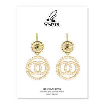 S'STEEL Dizajnér Drop Náušnice Darček Pre Ženy 925 Sterling Silver Náušnice Módne Luxusné kórejský Earings Bisuteria Jemné Šperky