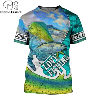 2020 Letné Módne Mens t-shirt Láska Rybolov 3D Vytlačené Harajuku Krátke tričká Unisex Bežné Streetwear topy KJ0144