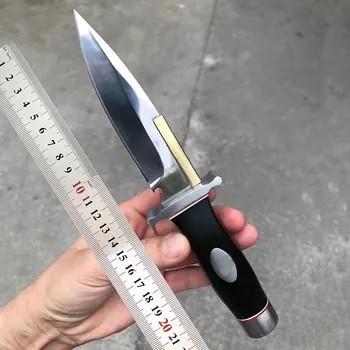 MANCROZ AUS-8 pevnou čepeľou Taktické Rovný nôž Eben Dreva rukoväť výchovy k DEMOKRATICKÉMU občianstvu, nože camping nástroj