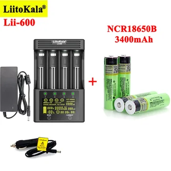 LiitoKala Lii-600 Nabíjačka pre 3,7 V Li-ion 18650 21700 26650 1.2 V, AA, aaa NiMH + NCR18650B 3400mAh Nabíjateľné batérie