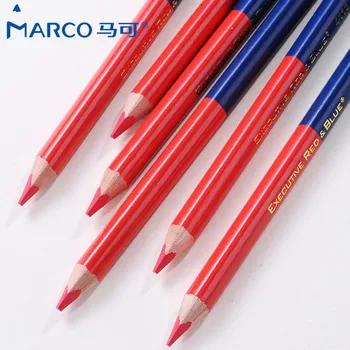 6pcs/set 4418# Farebné Ceruzky Červená Modrá 2 Nibs Trojuholník Značku Ceruzka zaostriť Kancelárske potreby Študentov Deti Písanie Kreslenie