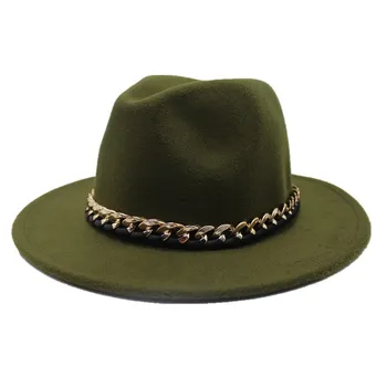 Seioum Nové Módne Vlny Bravčové Koláč slamený klobúk jazz cylinder Pre Ženy, Mužov to Cítil Široký Okraj Fedora Gambler Hat