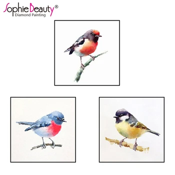 Sophie Krásy Hot Výšivky Nastaviť Námestie Mozaiky Kreslenie Diy Diamond Maľovanie Cross Stitch Zvierat Farba Vták Remeselníci Súpravy