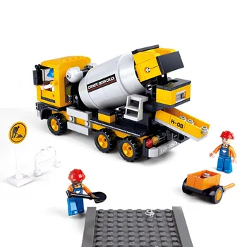Technic Mixér truck série Stavebné Bloky SimCity Vianočné hračky, Darčeky DIY Konštrukcie vozidiel, Kreatívne Hračky, Cement mixer