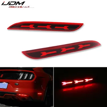 IJDM OEM 3D Optický Štýl Nárazníka LED Reflektor Osvetlenie Pre-2017 Ford Mustang, Funkciu ako Chvost/Brzdy alebo Zadné Hmlové Svetlomety