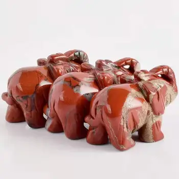 Červený jaspis slon prírodné kamene a kryštály uzdravenie vyrezávané drahokam zvieratá reiki domáce dekorácie