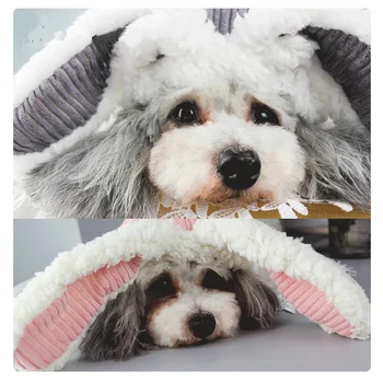 Cute Pet Dog Bundy Kabáty Zime Teplá mikina s Kapucňou Psa Oblečenie Králik Dizajn 2-Legged Bavlna Kostým pre Psie Oblečenie Ropa Perro