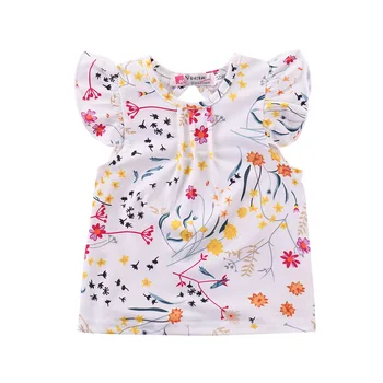 Letný Detský Baby Girl Šaty Sady Dievčatá Oblečenie Oblečenie Kvet T-Shirt +Popruh fkirt & hlavový most 3ks Módne Batoľa Tepláková súprava