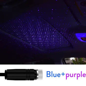 LED Auto Strechy Star Plug and Play Auto a Domov Strop Romantický USB Nočné Svetlo Hviezdne Nebo Červená Modrá Dekor Lampa Nastaviteľné Efekty
