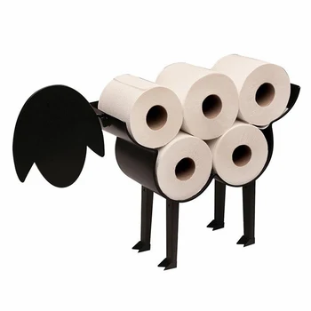 Cool Čierne Ovce Toaletný Papier Roll Držiteľ Tkaniva Úložný Stojan Kúpeľni Podlahové Dekor Accs