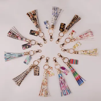 Nové Módne Multicolor Strapec Wristlet Keychain Smalt PU Kožené O prívesok na Vlastné Monogram Kruhu Keychain Pre Ženy, Dievčatá
