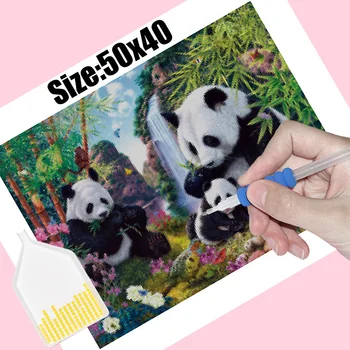 Plné Námestia/Kolo vŕtačky diamantové Maľovanie Panda nesie 5D DIY diamond výšivky mozaiková Výzdoba maľovanie BX0661
