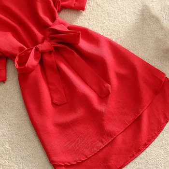Letné Tričko Červené Šaty Ženy, Krátky Rukáv, Blúzky 2020 Módne Pevné Šifón Topy, Tuniky Dámy Blusas Chemisier Vestidos Femme