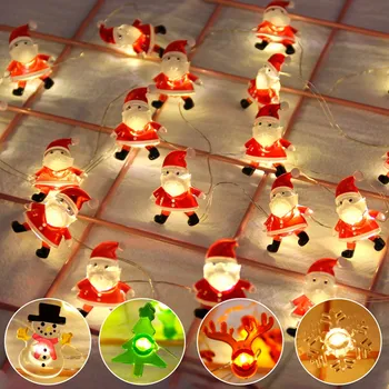Santa Claus a Vianočné LED Svetlá Veselé Vianočné Dekorácie Pre Domov 2020 Navidad Vianočné Ozdoby Vianočné Darčeky na Nový Rok 2021