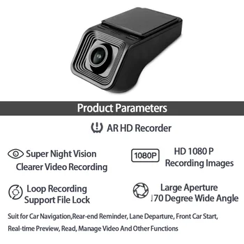 OKNAVI Auta Dvr Kamera Usb pre Multimediálne Android Full HD 1080P ADAS Dash Cam Video Rekordér pre Nočné Videnie pre Hráča Navigáciu