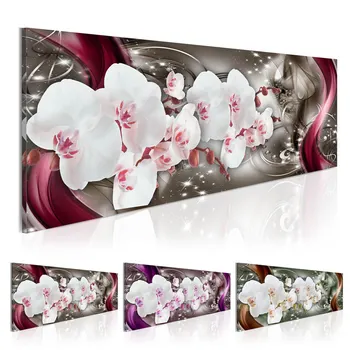 Moderné Nástenné Art Maliarske Plátno Krásne Biela a Červená Orchidea, Dekorácie na Stenu Obraz Domova pre Obývacia Izba