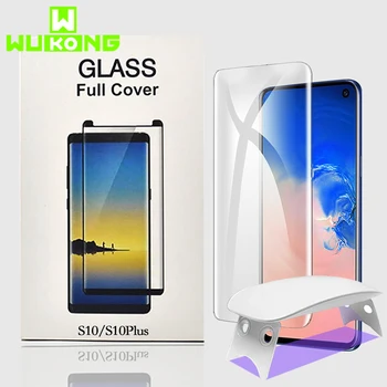 UV Plný Lepidlo Screen Protector Samsung S10e Plus Poznámka 10 Plus Tvrdeného Skla Plný prípade UV Svetlo Kvapaliny Mate30 Pro P30 P40 Pro
